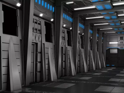 Sci Fi Corridor 3D model 181