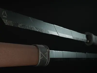 Hardsurface sci-fi sword Free low-poly 3D model