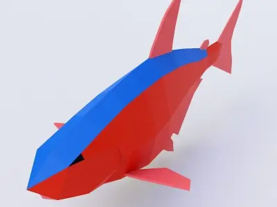 Neon tetra fish low poly 3d model  Low-poly 3D model