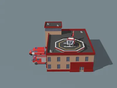 fire department Low-poly 3D model