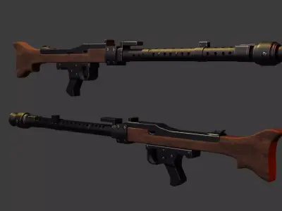 MG-42 MACHINE GUN BLENDER  Low-poly 3D model