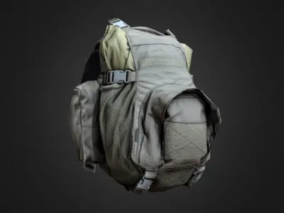 Military Tactical Backpack Low-poly 3D model