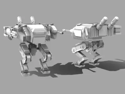 Mech Robot Low-poly 3D model order