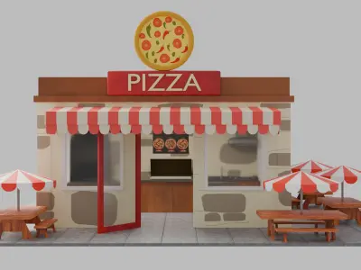 Pizza Parlor Low-poly 3D model