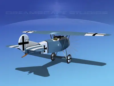 Fokker DVIII V12 3D model