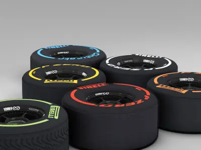 enkei front tyre set Low-poly 3D model