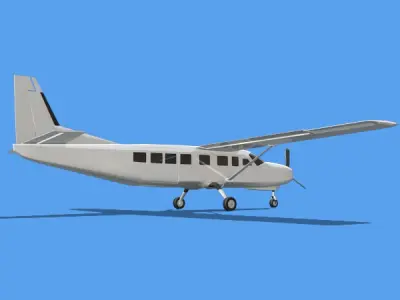 Cessna grand caravan propeller airplane 3D model