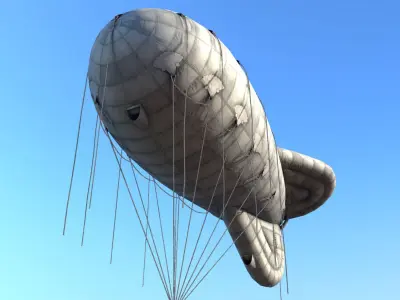 WW2 Barrage Balloon 01 Low-poly 3D model
