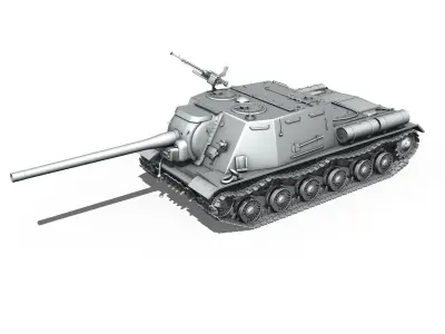 ISU-122 - Soviet heavy self-propelled gun  3D model
