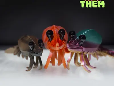 SHRIMP  TOY  TURTLE  PRINT IN PLACE  ANIMAL  FLEXY CUTE  3D model