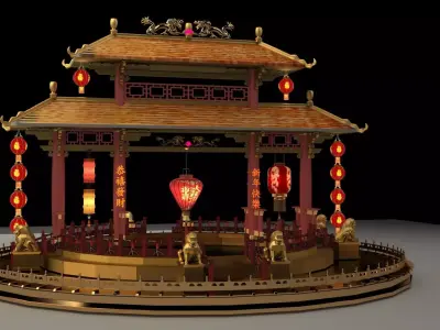 Chinese ancient gate 3D model