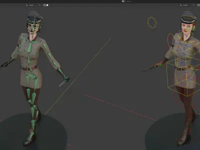 Military Girl Game Ready Character Low-poly 3D model