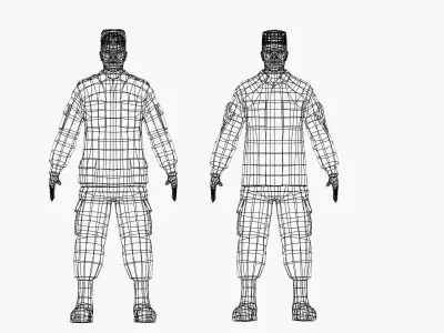Soldiers UA Low-poly 3D model