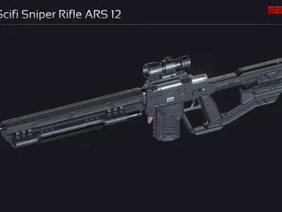 Scifi Sniper Rifle ARS 12 Low-poly 3D model
