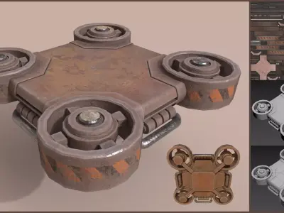 Stylized Flying Jump Pad Low-poly 3D model