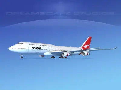 Boeing 747-8I Qantas 3D model