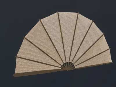 Tessen - Japanese war fan Low-poly 3D model