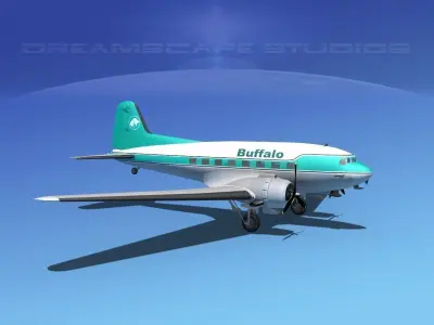 Douglas DC-3 Buffalo Airlines 3D model