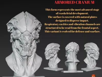 Xenoforms Galactic Evolution Busts 3D print model