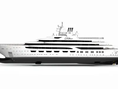 Dilbar Luxury Yacht Dynamic Simulation 3D model