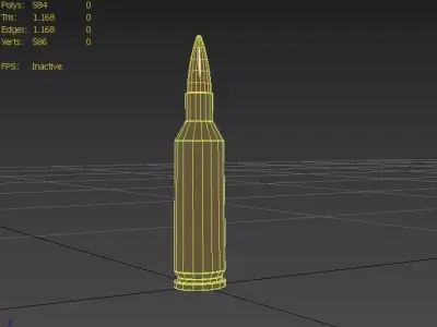 17 Remington Fireball  Ammo Low-poly 3D model