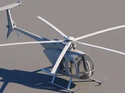 Ah-6j Helicopter 3D model