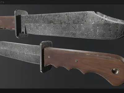 Bowie Knife Free low-poly 3D model