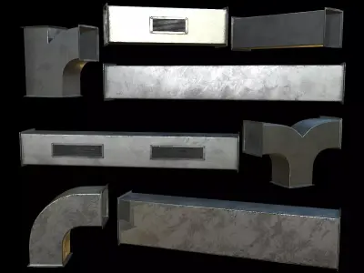 Ventilation Modular PBR 01 Low-poly 3D model