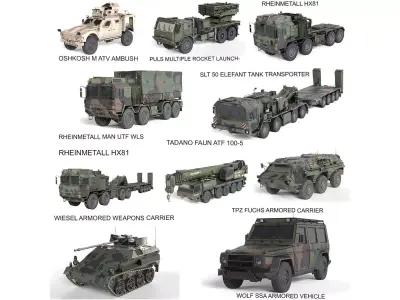 10 Military Vehicles Collection V3 Low-poly 3D model