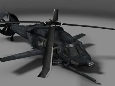 Piasecki X-49 Speedhawk Low-poly 3D model