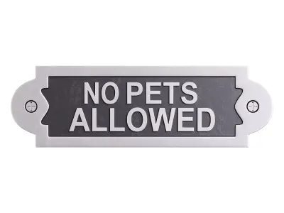 Solid Brass Sign No Pets Allowed 3D model