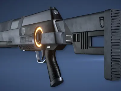 Futuristic Assault Rifle Low-poly 3D model