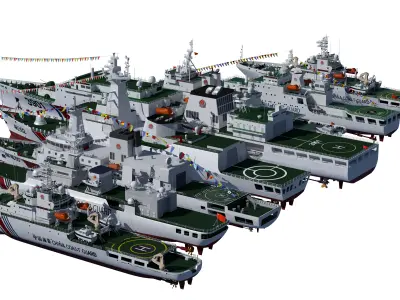 China Coast Guard Ship Package Download Law Enforcement Ship 3D model