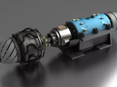 turbofan engine Falcon supersonic sectioned  3D model