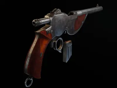 Bittner M1896 2 versions Low-poly 3D model