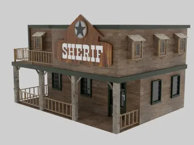 Wild West - Sherif Low-poly 3D model