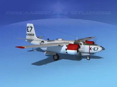 Douglas A-26B Invader V04 USAAF 3D model