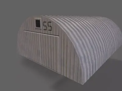 Lowpoly PBR Aircraft Hanger Low-poly 3D model