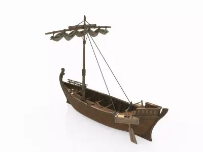 Medieval sailboats 3D model
