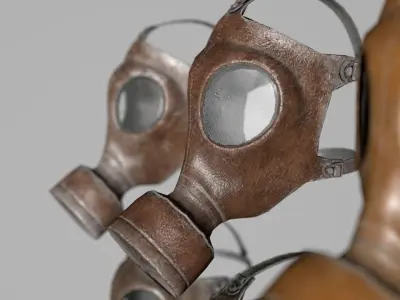 Chemical mask Low-poly 3D model
