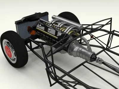 Full Mercedes 300SL chassis 3D model