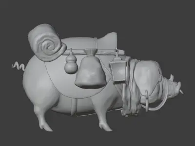 Fantasy Pig Mount Free low-poly 3D model