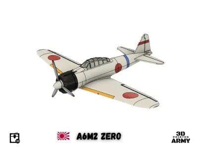 Mitsubishi A6M2 Zero -warbird scalemodel -STL files for 3D print 3D print model