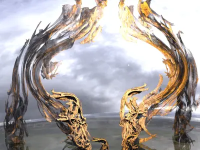 Angel ink gravity sculpture 3D model