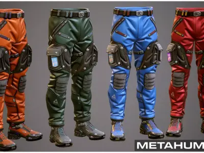 Sci-Fi Pants Sneakers p02 Low-poly 3D model