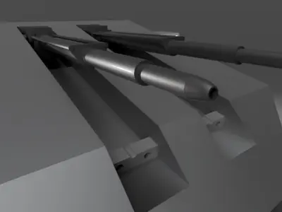 Anti air 05 double muzzle 3D model
