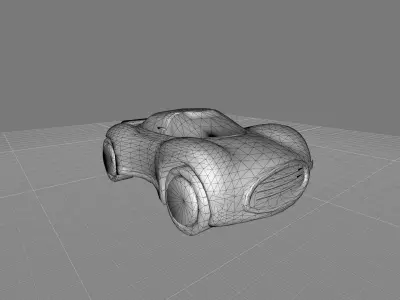 Stylized Cartoon Car 3D Model Free 3D print model
