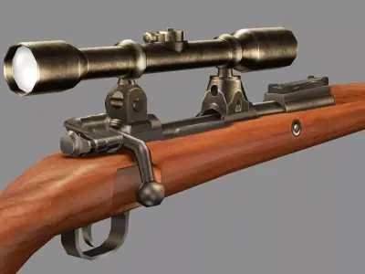 Kar98k Sniper Rifle Fps - Tps Low-poly 3D Model Low-poly 3D model