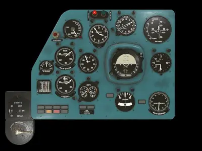 Mi-8MT Mi-17MT Left Panels Board English Low-poly 3D model