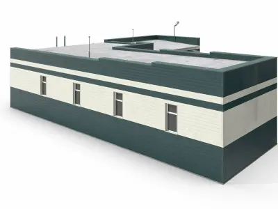 Small Commercial Facility with Garages 3D model